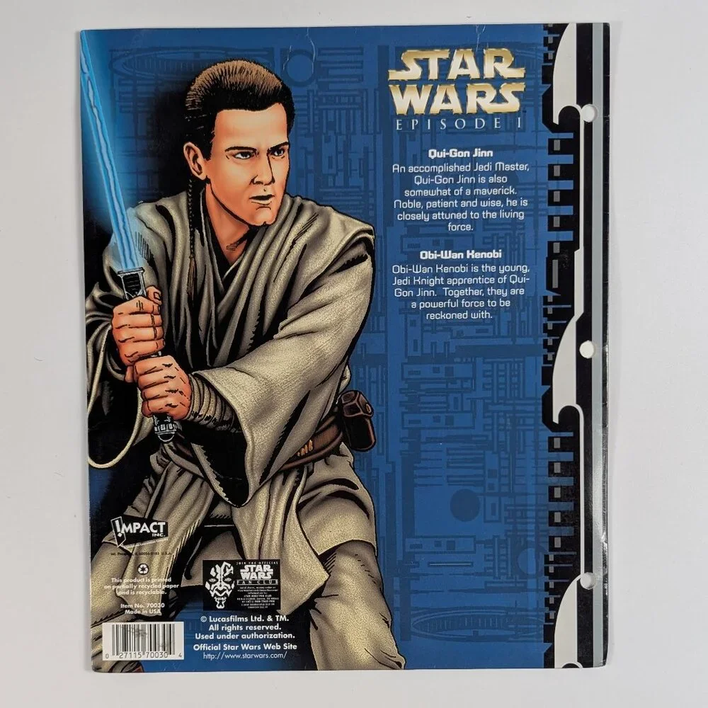 Star Wars Episode 1 Jedi 2 Pocket Folder 9.5